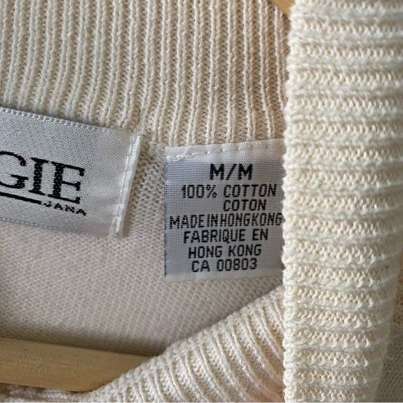 Vintage Cream Sleeveless Cable Knit Sweater - Picture 8 of 8